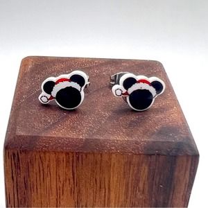 Christmas, Santa hat Mickey Mouse earrings.
